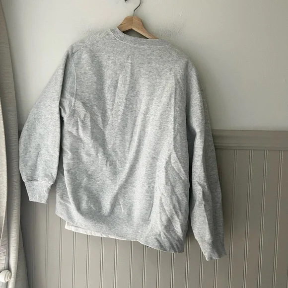 Vintage Jerzees Fruit Of Loom Gray Embroidered Sweatshirt and Tee Set medium - Picture 7 of 7